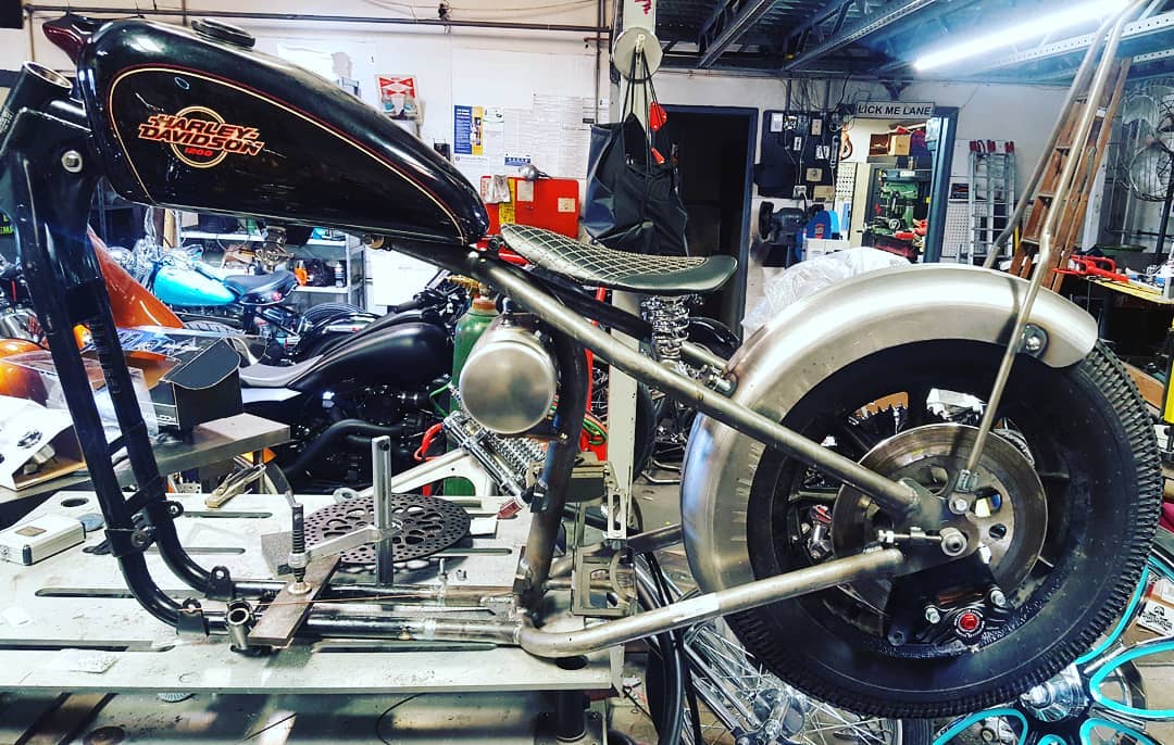 Harley hardtails frames are one of Iron Hawgs Specialties!